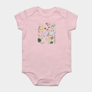 Bunnies In The Springtime Garden Baby Bodysuit